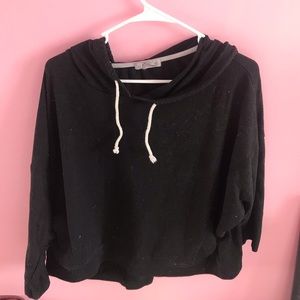 Black cropped hoodie